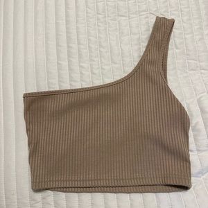super cute ribbed one shoulder top